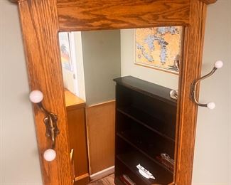 oak wall hung coat rack 