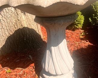 Side of bird bath 