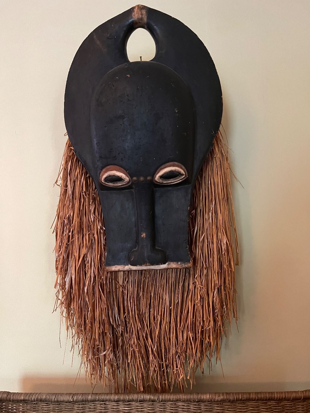 WELCOME… Wonderful bold Guro style African mask with old auction tag. 