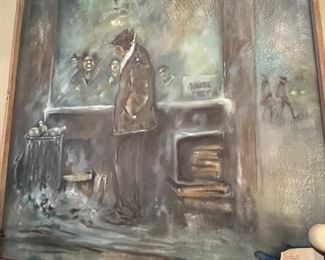 Spectacular oil on canvas by Alton IL female African American Angel Weber  (Please read bio/provenance)