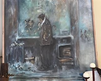 Spectacular oil on canvas by Alton IL female African American Angel Weber (Please read bio/provenance)