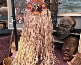 Great beaded African mask. Statement piece! 