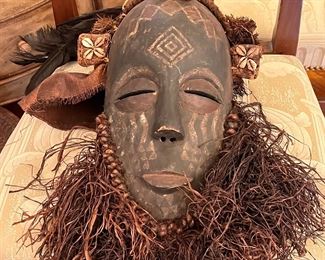 Highly decorated vintage African mask