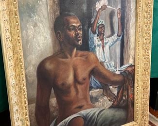 Handsome oil on canvas by R. J. RHINE.