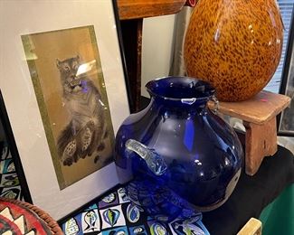 Art glass, vase, and lamp