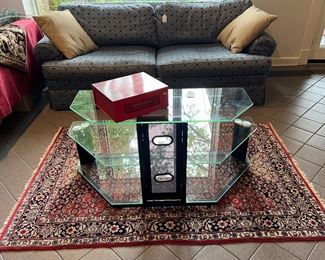 Glass top TV stand