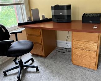 Desk and chair, Bose System, Vizio Soundbar system