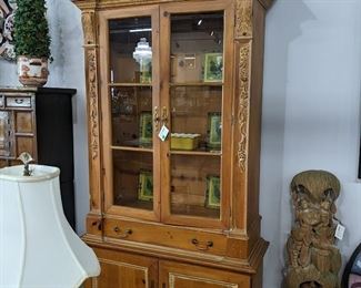Pine Display Cabinet