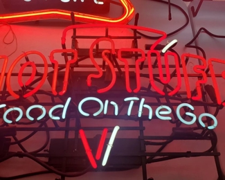 Neon Sign HOT STUFF Food On The Go Sign