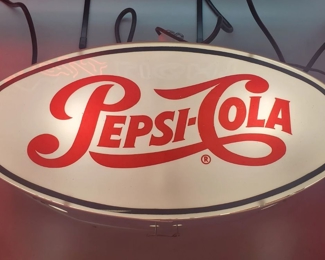 Vintage Pepsi Cola Rotating Lighted Sign