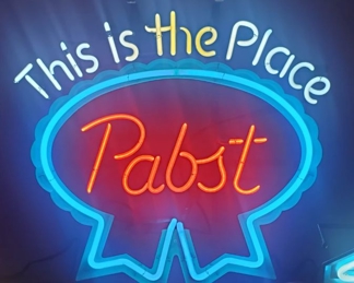 Vintage 'Pabst This Is The Place' Neon Lighted Sign Excellent Condition