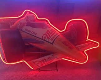 Miller Race Car Neon Lighted Sign Excellent