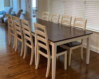 Large Farmhouse Dining Table with 8 Chairs