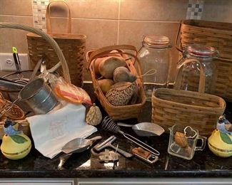 Longaberger Baskets, Vintage Utensils, Copper Molds More 