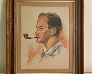 Man Smoking Pipe, Framed Art