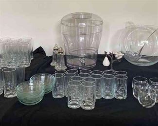 Punch Bowl, Glassware, Beverage Dispenser More