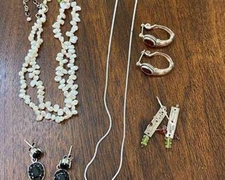 Silver Precious Stones Jewelry