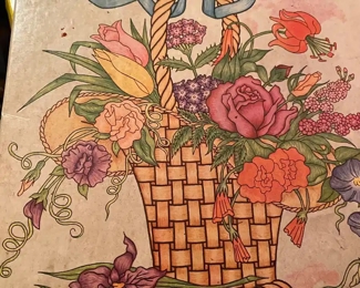 Vintage Flowers to Color in Original Box