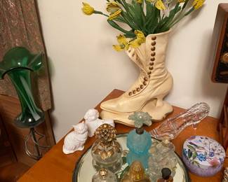 Vintage Perfume Bottles, Vanity Trays