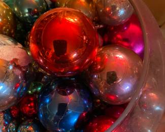 Vintage Mercury Glass Ornaments in a Jar