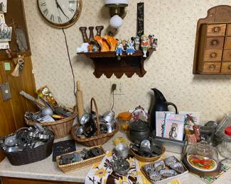 Vintage KITCHEN!!! Vintage Utensil's, Vintage Cookie Cutters, Antique Spice Cabinet 