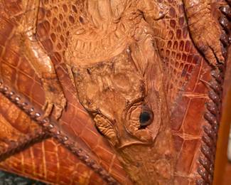 Vintage Hand Tooled Allegator Purse