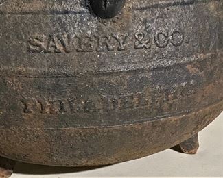 WOW CIVIL WAR ERA SAVERY & CO 10 GALL CAULDRON.