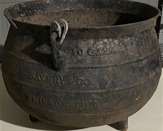 WOW CIVIL WAR ERA SAVERY & CO 10 GALL CAULDRON.
