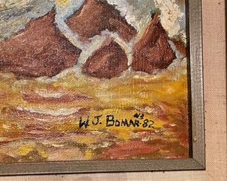 VINTAGE OIL BY W.J. BOMAR OCEAN WAVES.