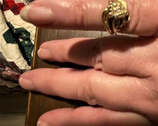 14K YELLOW GOLD DIAMOND RING. MORE AT SALE.