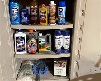 LOTS OF HOUSEHOLD CLEANERS.
