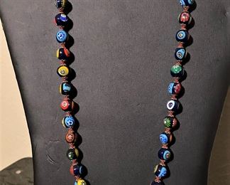 BEAUTIFUL ITALIAN MILLEFIORI BEAD NECKLACE.