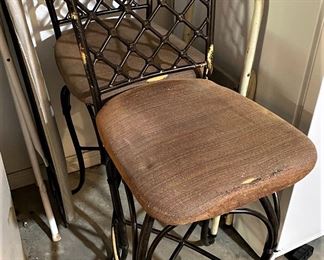 2 HEAVY METAL BAR CHAIRS.