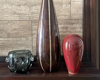 Shauna Stoney mother of pearl and coconut shell vase.