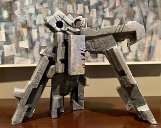 Rubin Peacock cast aluminum sculpture 