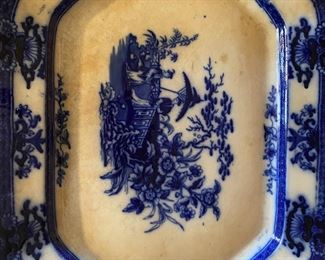 Antique Flow Blue Platter