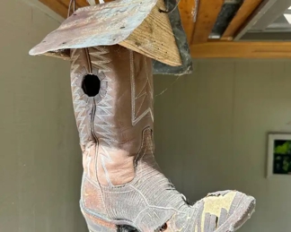 Cowboy Boot Bird House Decoration