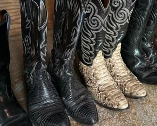 Assortment of Cowboy Boots - ACME, Neolite, Bona Allen Boots, Tony Lama