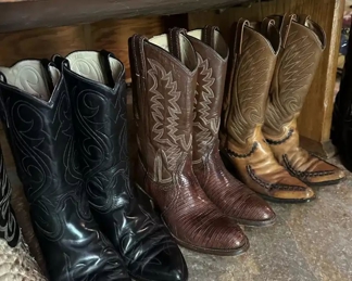 Assortment of Cowboy Boots - ACME, Neolite, Bona Allen Boots, Tony Lama