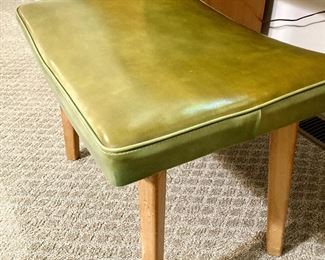 Matching green leather stool