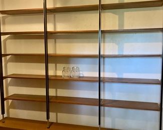 Walnut finish, anodized aluminum, and enameled steel c. 1950