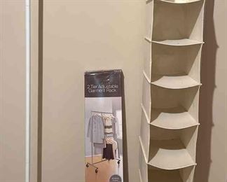 2 Metal Clothing Racks W Shoe Organizer