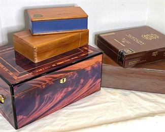 5 Wooden Cigar Boxes
