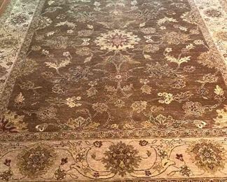 Beautiful Area Rug Shades Of Green, Brown, Tan, And A Touch Of Maroon