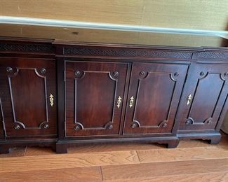 Century Ornate Dark Wood Buffet Table