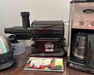 Champion 2000 Juicer W Attachments And Manual, Cuisinart Coffee Maker And Egg Cooker