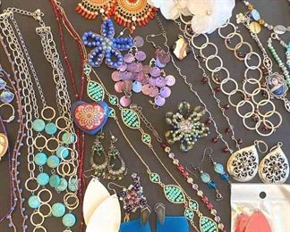 Colorful Beaded Jewelry With Silver Tones Necklaces, Earrings,and Bracelets