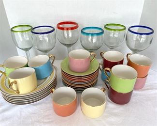 Colorful Plates, Mugs, Margarita Glasses