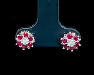 Ruby and Diamond Earrings