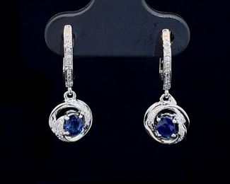Sapphire and Diamond Earrings